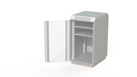 Шкаф-стойка 19" 600х800 22 U со стеклянной дверью, блоком вентиляции, 2 полки усиленные (200кг).