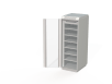 Шкаф-стойка 19" 600х800 38 U со стеклянной дверью, блоком вентиляции, 6 полок усиленных (200кг), DIN рейка.