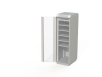 Шкаф-стойка 19" 600х800 42 U со стеклянной дверью, блоком вентиляции, 5 полок усиленных (200кг), DIN рейка.